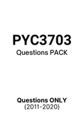 PYC3703 - Exam Questions PACK (2011-2020)