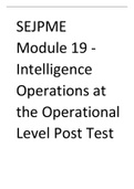 SEJPME Module 19 - Intelligence Operations at the Operational Level Post Test