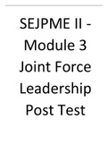 SEJPME II - Module 3 Joint Force Leadership Post Test