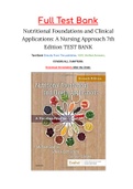 Nutritional Foundations and Clinical Applications: A Nursing Approach 7th Edition TEST BANK ISBN: 9780323544900