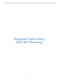 Summary European Public Policy