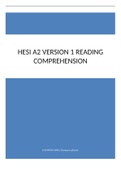HESI A2 VERSION 1 READING COMPREHENSION  GRADED A+