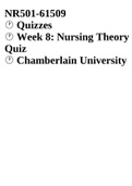 NR501  Quizzes  Week 8: Nursing Theory Quiz  Chamberlain University