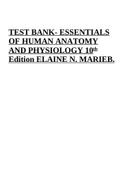 TEST BANK Essentials of Human Anatomy and Physiology, 11e, (Marieb) Chapter 3 Cells and Tissues EXAM PRACTICE QUESTIONS AND ANSWERS ALL CORRECTLY ANSWERS QUESTIONS