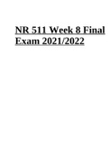 NR 511 Week 8 Final Exam 2021/2022