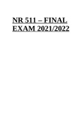 NR 511 FINAL EXAM STUDY GUIDE | NR 511 FINAL EXAM 2021/2022