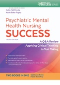 Psychiatric Mental Health Nursing Success A Q & A Review Applying Critical Thinking to Test Taking THIRD EDITION
