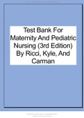 Test Bank For Maternity And Pediatric Nursing (3rd Edition) By Ricci, Kyle, And Carman