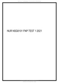 NUR NSG6101 FNP TEST 1 2021 (Answered 100� graded).
