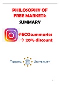 BUNDLE: Philosphy of Science / Free Markets - Summaries - Tilburg University - Economics