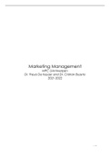 Summary Marketing Management classes