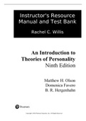 Test Bank for An Introduction to Theories of Personality 9th Edition Olson