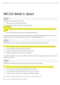 NR 511 WEEK 1 QUIZ 1 Quiz – Chamberlain College of Nursing NR 511 Week 1 Quiz – (A grade)