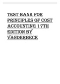 Test Bank for Principles of Cost Accounting 17th Edition by Vanderbeck