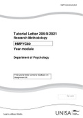Tutorial Letter 206/0/2021 Research Methodology