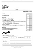AQA A-level BIOLOGY Paper 3 QP 2021