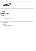 AQA A Level Geography Marking Scheme June 2021: 7037/2
