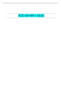 ECO 204 WK 1 QUIZ.| CORRECT ANSWERS 