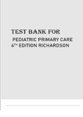 Pediatric Primary Care 4th Edition Richardson Test bank/Study Guide