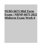 NURS 6675 Mid Term Exam 2022.