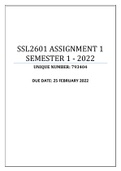 SSL2601 ASSIGNMENT 1 SEMESTER 1 - 2022 (793404)