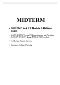 BSC 2347 A & P 2, Module 05 Midterm Exam,(Version 3), BSC 2347 AP 2 (Latest) Human Anatomy and Physiology II, Secure HIGHSCORE, Rasmussen College