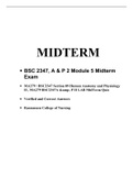 BSC 2347 A & P 2, Module 05 Midterm Exam,(Version 2), BSC 2347 AP 2 (Latest) Human Anatomy and Physiology II, Secure HIGHSCORE, Rasmussen College