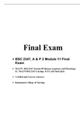 BSC2347 Module 11 Final Exam,(Version 5), BSC 2347 AP 2 (Latest) Human Anatomy and Physiology II, Secure HIGHSCORE, Rasmussen College