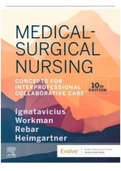 TEST BANK for Medical Surgical Nursing 10th Edition by Ignatavicius Workman Rebar Heimgartner