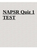 NAPSR Quiz 1 TEST Graded To Score A+ (PHARMACEUT CNPR)
