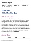 Gen 499 Week 4 - Quiz_ GEN499_ General Education Capstone  question and Answers 2021-22 Updated 