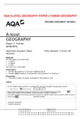 AQA A-LEVEL GEOGRAPHY PAPER 2 HUMAN GEOGRAPHY