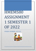 HMEMS80 ASSIGNMENT 1 SEMESTER 1 OF 2022 [827195]