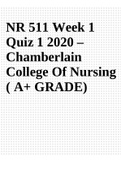 NR 511 Week 1 Quiz 1 2020 – Chamberlain College Of Nursing ( A+ GRADE) | NR 511 Week 1 Quiz 1 2020 