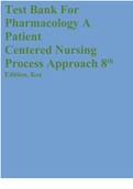 Test Bank For Pharmacology A Patient Centered Nursing Process Approach 8th Edition, Kee