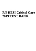 RN HESI Critical Care 2019 TEST BANK.