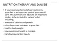 NUTRITION THERAPY AND DIALYSIS