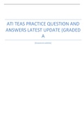 ATI TEAS Practice Question and Answers Latest Update (Graded A 