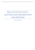 NSG 3370 STUDY GUIDE – QUESTION AND ANSWERS WITH EXPLANATIONS