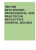 NRS 490 Professional And Practicum Reflective Journal 2021/2022