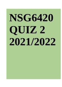 NSG6420 Quiz 1 & 2 20221-2022 (Graded A)