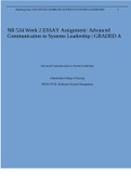 NR 534 Week 2 ESSAY Assignment: Advanced Communication in Systems Leadership | GRADED A