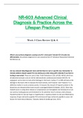 Week 3 Class Review Q & A - NR603 / NR-603 / NR 603 (Latest) : Advanced Clinical Diagnosis and Practice Across the Lifespan Practicum - Chamberlain