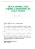 Week 6 Predictor - NR603 / NR-603 / NR 603 (Latest) : Advanced Clinical Diagnosis and Practice Across the Lifespan Practicum - Chamberlain