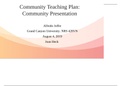 NRS 428 - Community Teaching Plan Community Presentation. Summary.