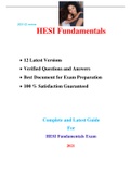 HESI Fundamentals Exam Complete and Latest Guide  Reviewed Questions with Answers