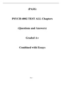 PSYCH-4002 TEST ALL Chapters (Questions and Answers) Graded A+ Combined with Essays 2024 Reviewed
