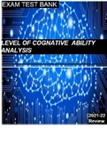 Level of Cognitive Ability - Analysis 2000 Questions and Answers TEST BANK