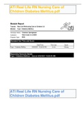 ATI Real Life RN Nursing Care of Children Diabetes Mellitus. 2022pdf