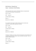 Global Marketing, Keegan - Complete test bank - exam questions - quizzes (updated 2022)